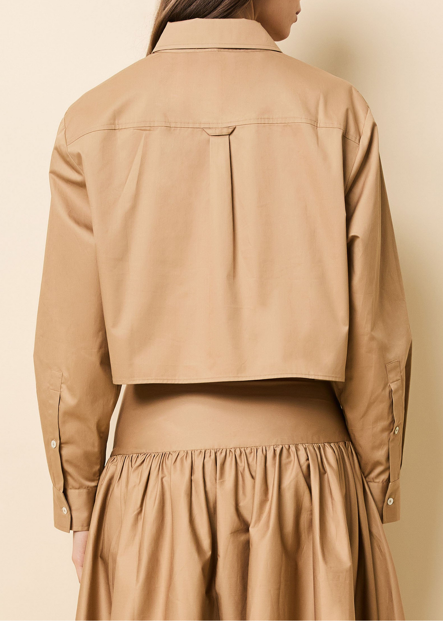 Womens | Cropped Avril Top Poplin | Camel