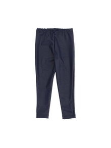 Girls | Coated Fabric Leggings | Dark Blue