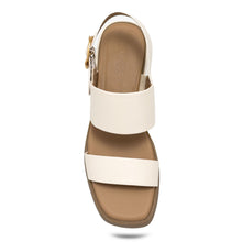 Dove Sandal Block Heel | Eggnog Faux Nappa
