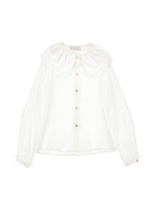 Girls | Maxi Collar Twill Shirt | Cream
