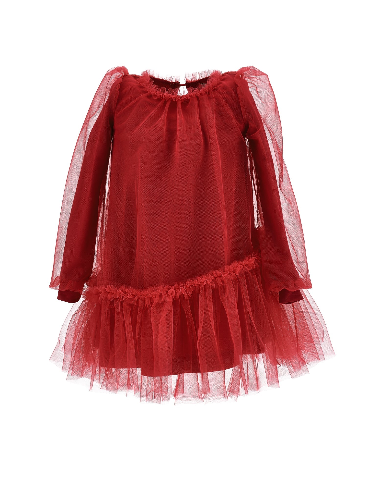 Girls | Tulle Dress With Blouse Sleeves | Ruby