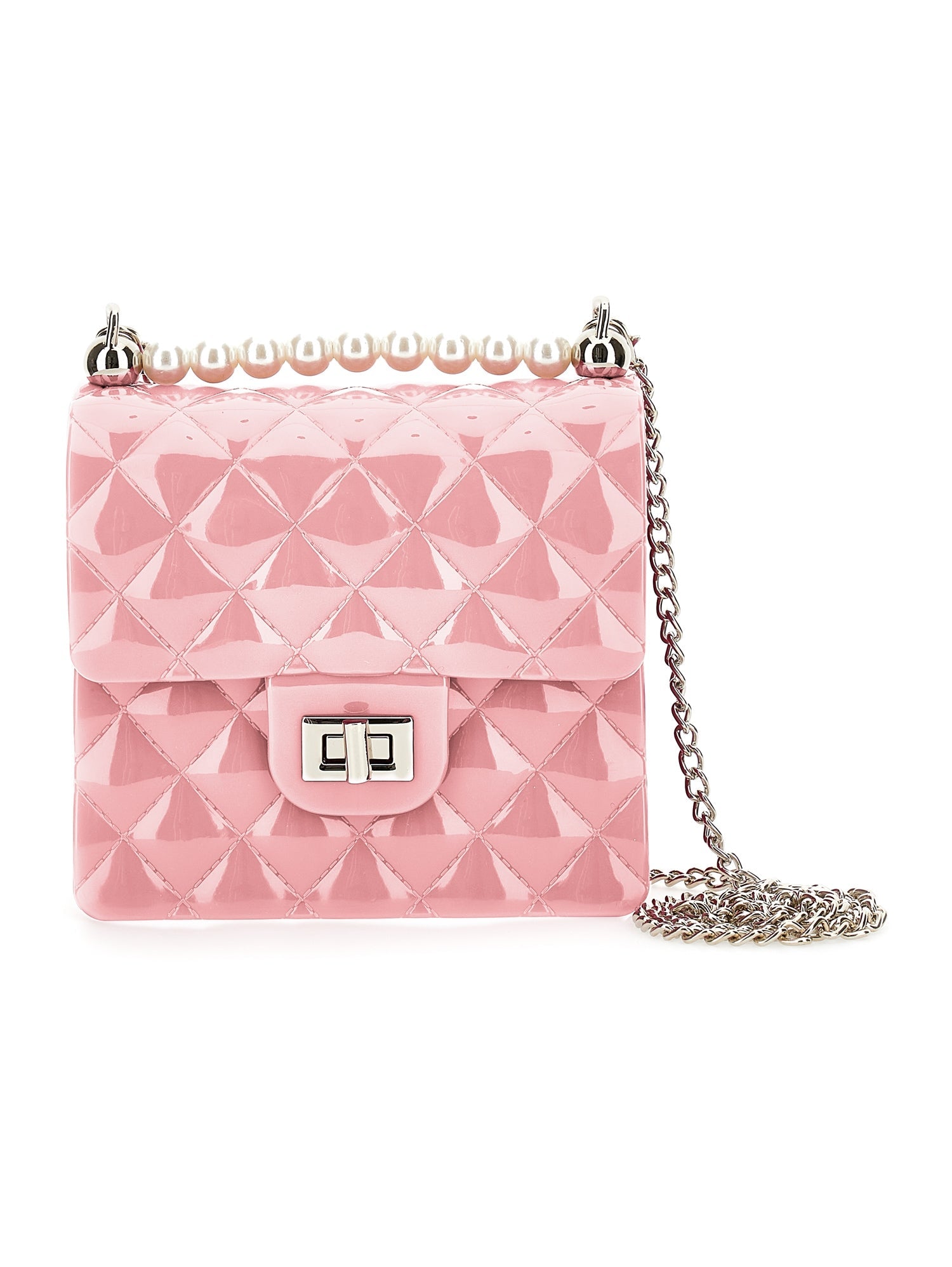 Girls | Pvc Bag With Pearls | Blush Rose