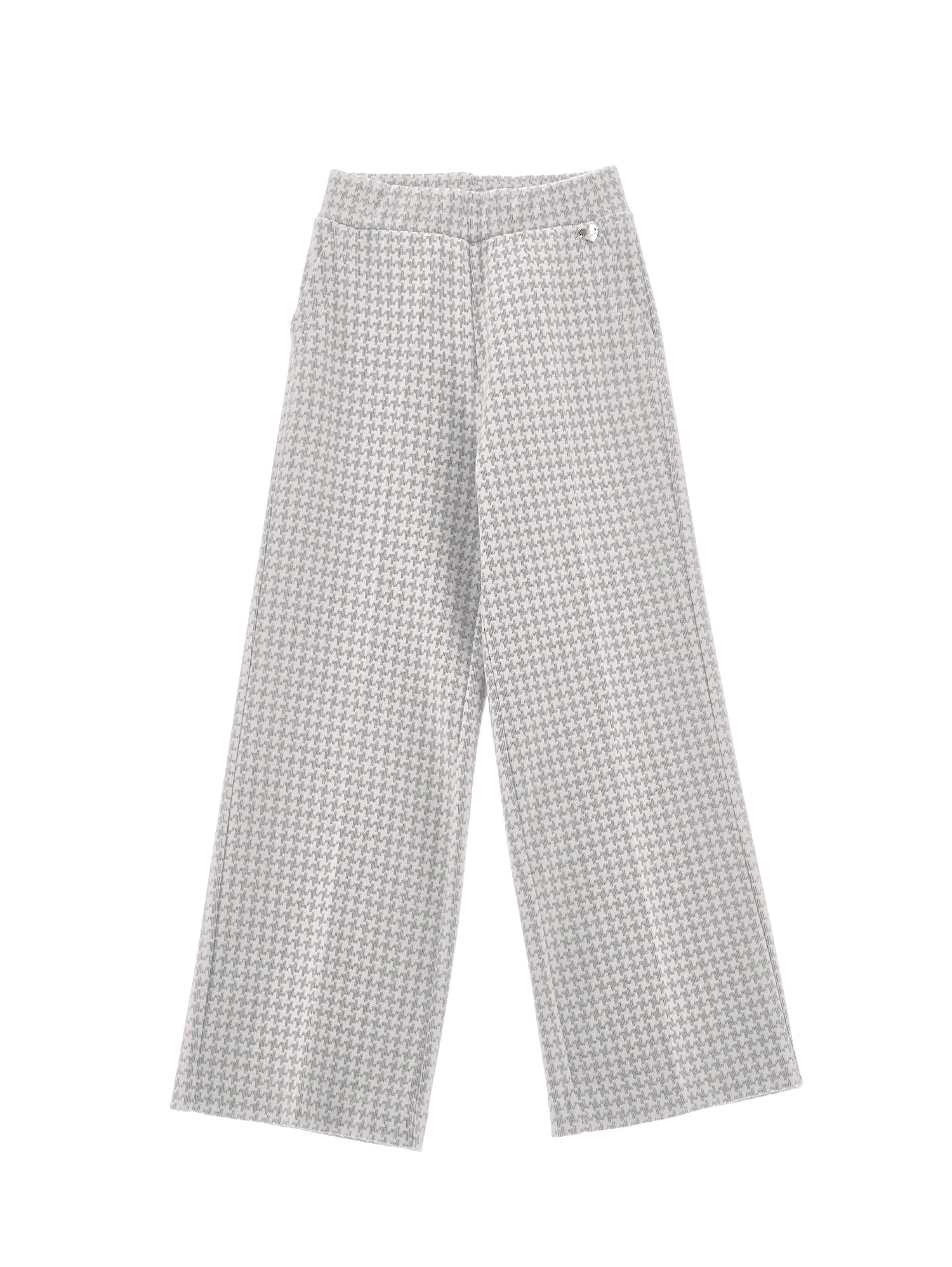 Girls | Knit Palazzo Trousers | Cream/Grey