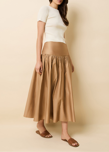 Womens | Magnolia Skirt Poplin | Camel