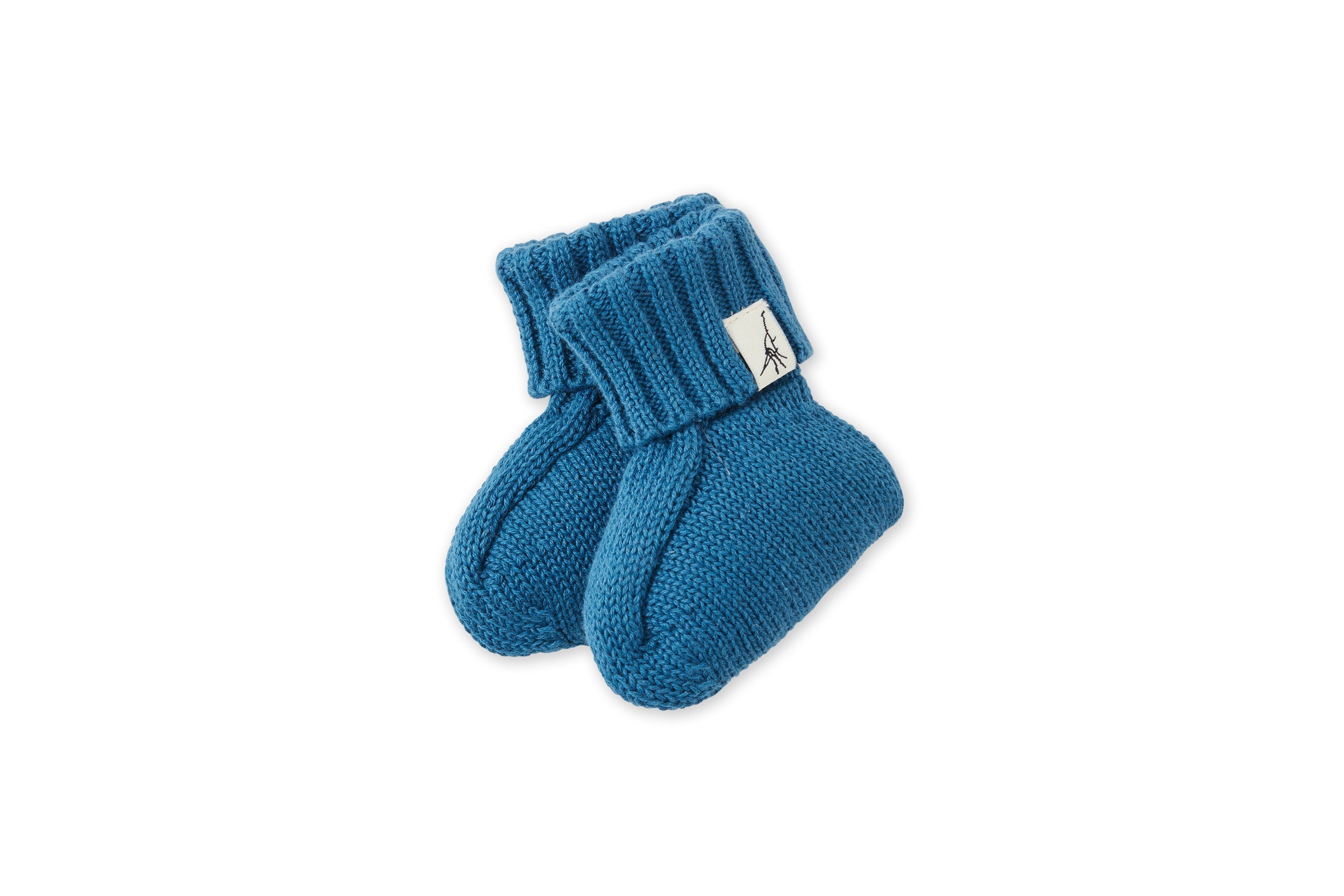 Unisex | Organic Cotton Nordic Knit Baby Booties | Fjord Blue