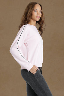 Women | Vintage Striped Sweatshirt | Cameo Pink