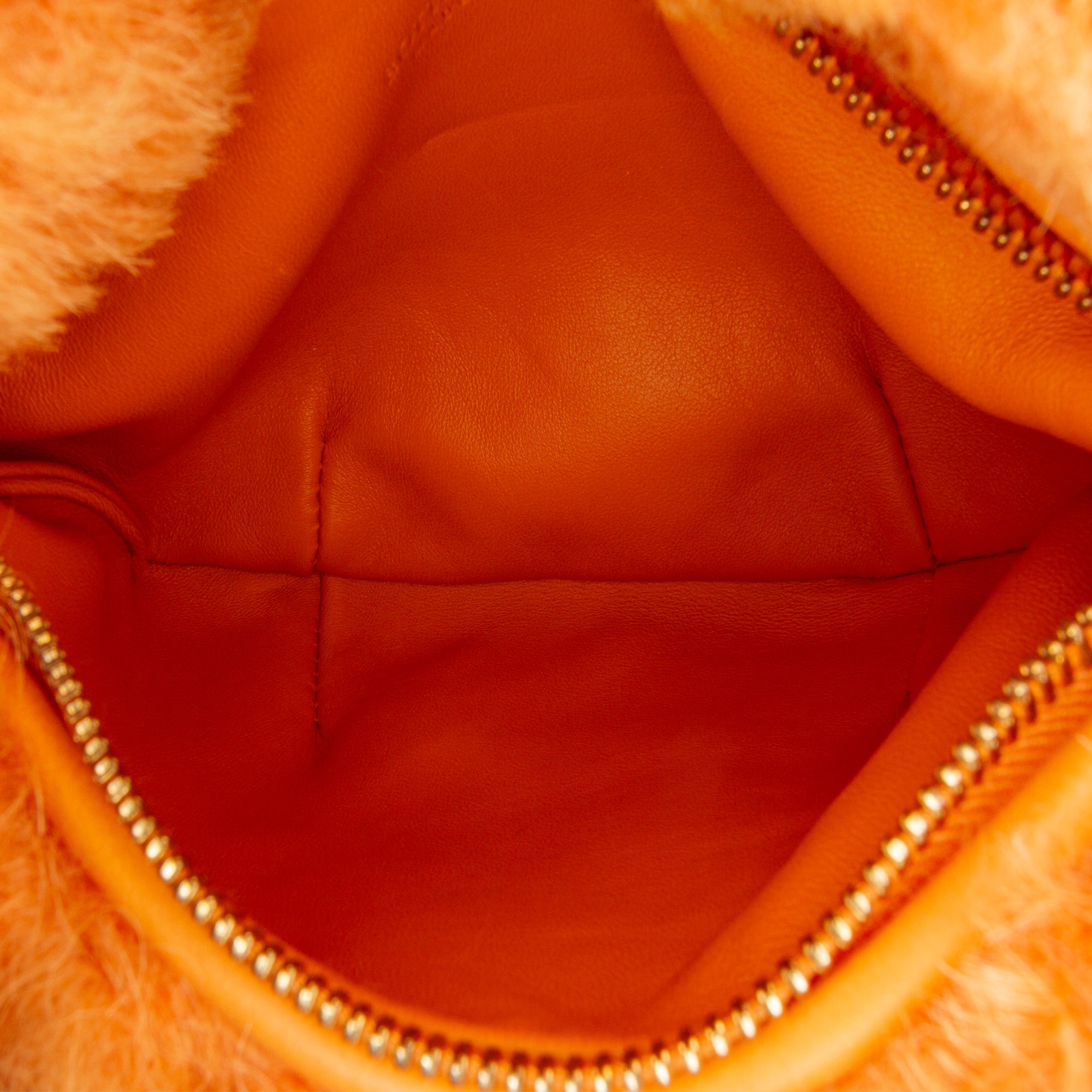 Bottega Veneta | Pre-Owned Mini Shearling Jodie | Orange