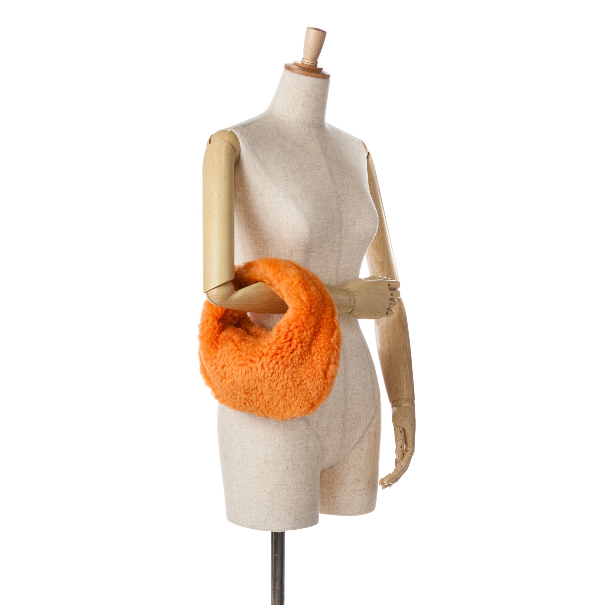 Bottega Veneta | Pre-Owned Mini Shearling Jodie | Orange