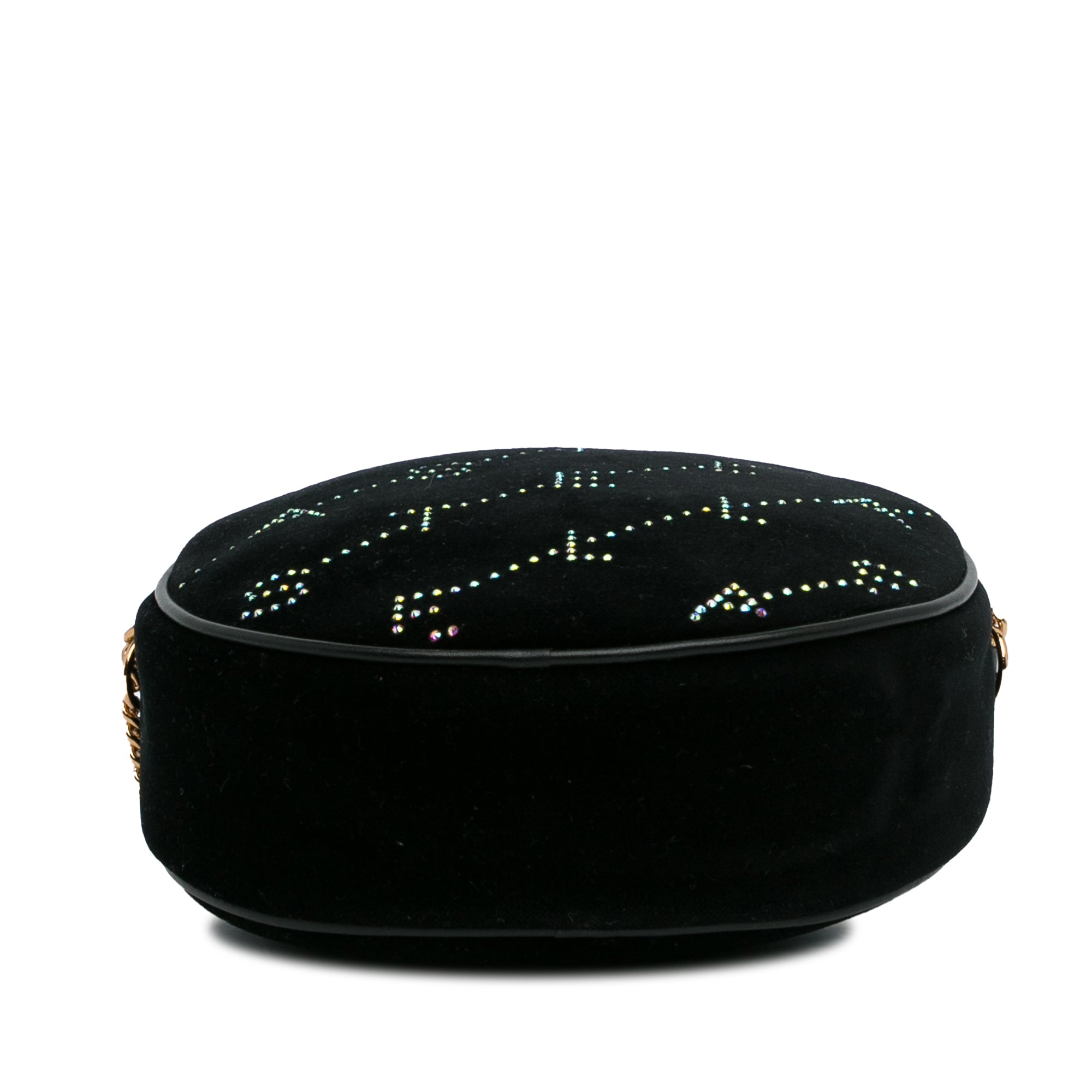 Stella McCartney | Pre-Owned Mini Crystal Monogram Round Crossbody | Black