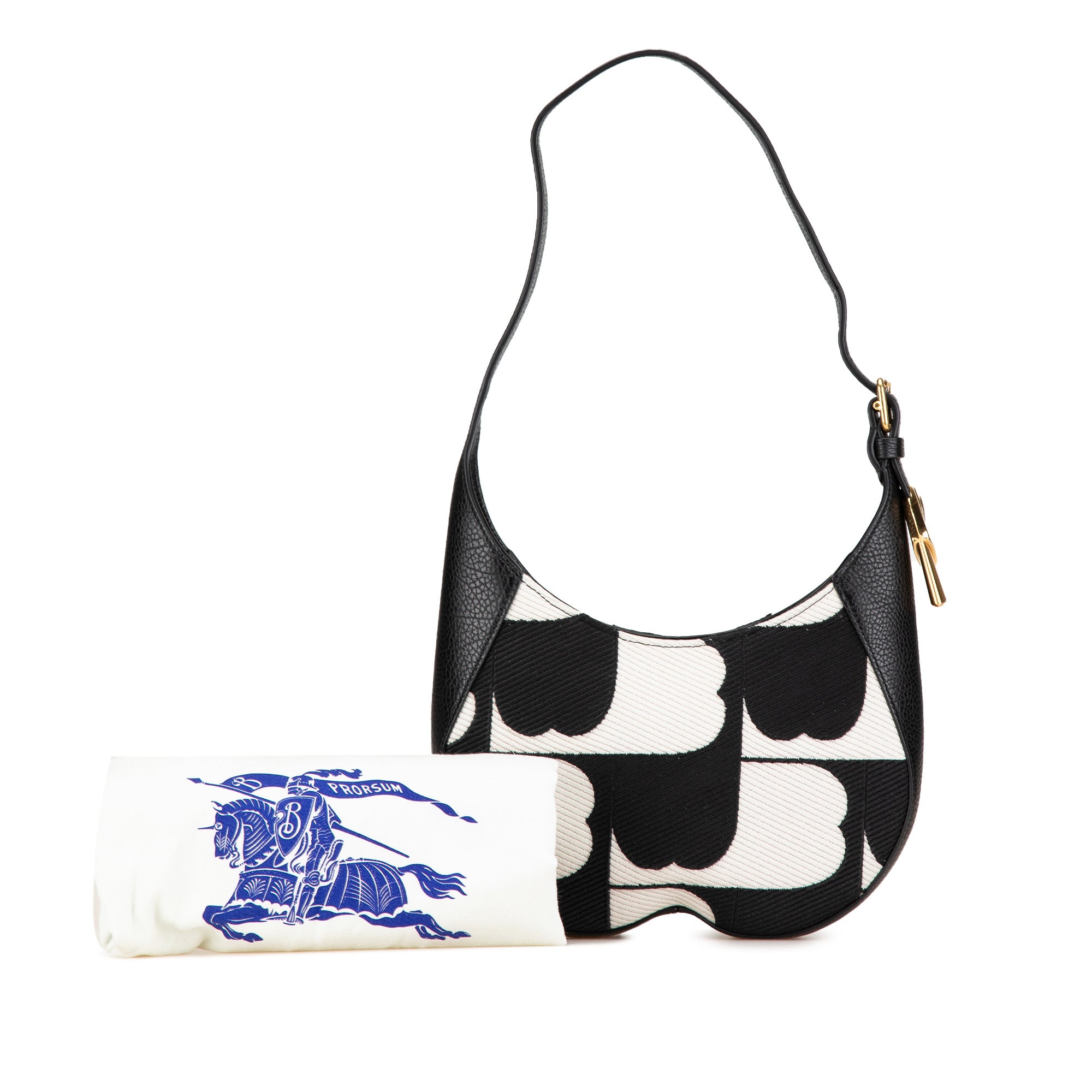 Burberry | Pre-Owned Small Cotton Chess Shoulder Bag | Black