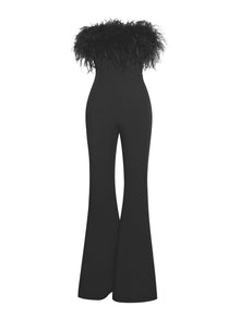 Kylan Feather Jumpsuit | Black