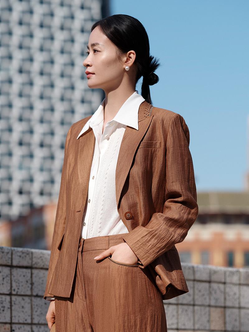 Linen Blazer | Brown