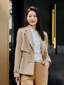 Woolen Trench Coat | Khaki