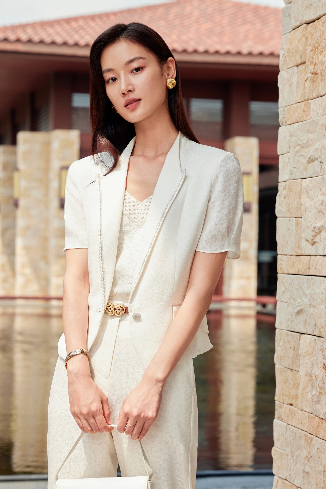 Silk New Chinese-style Suit Jacket | White