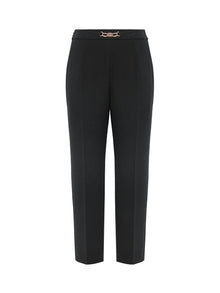 Crepe Tapered Pants | Black