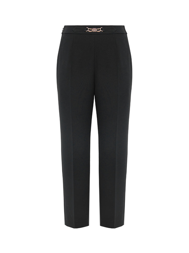 Crepe Tapered Pants | Black