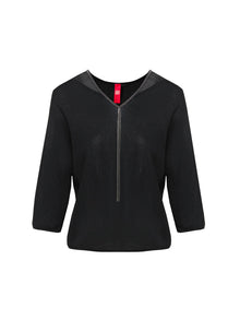 V-neck Loose Knit Sweater | Black