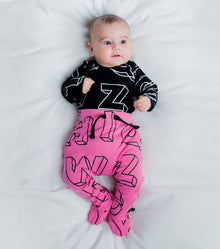 Newborn | A-Z Footed Baggy Pants | Black