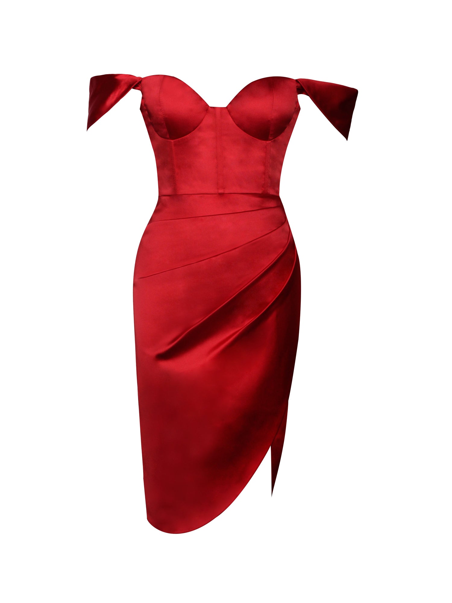 Hedy Satin Corset Dress | Red