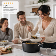 Stock Pot with Lid — 4.5-Qt. | Silver/Black