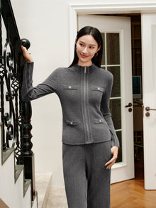 Imported Chenille Knitted Sweater | Grey