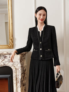 Wool New Chinese Style Coat | Black