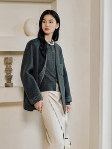 Double-Faced Wool Blazer-Style Casual Jacket | Grey
