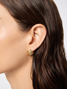 Haven Huggie Earrings | 14K Gold on Brass