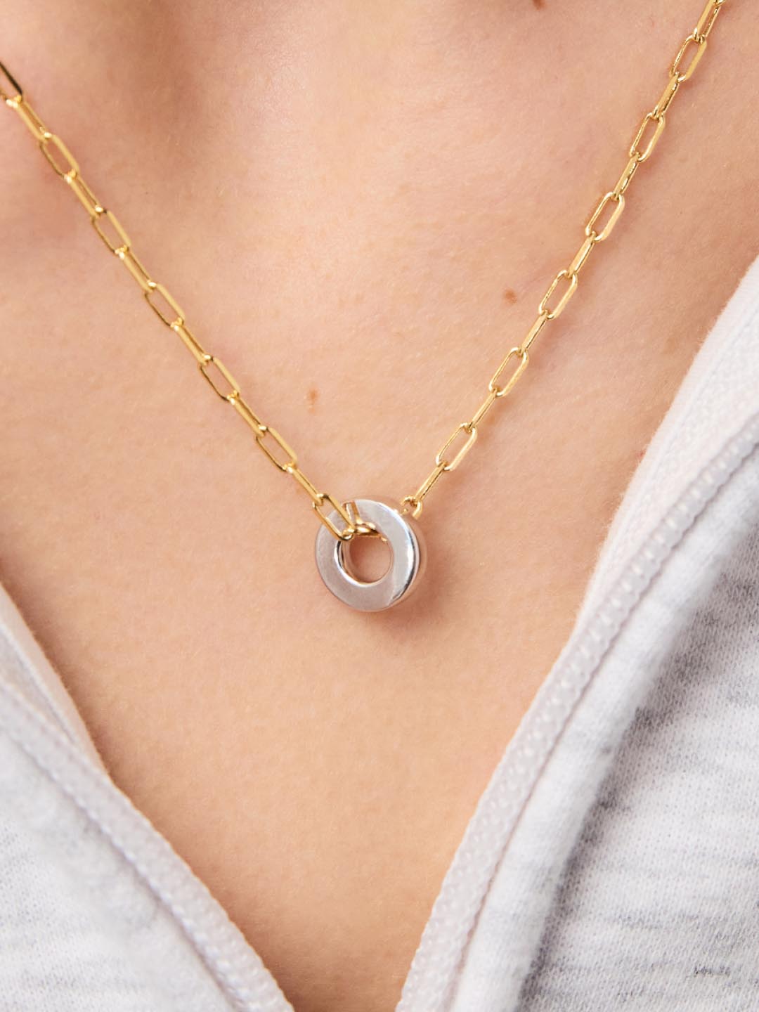 Jasper Pendant | 14K Gold on Brass/Rhodium on Brass