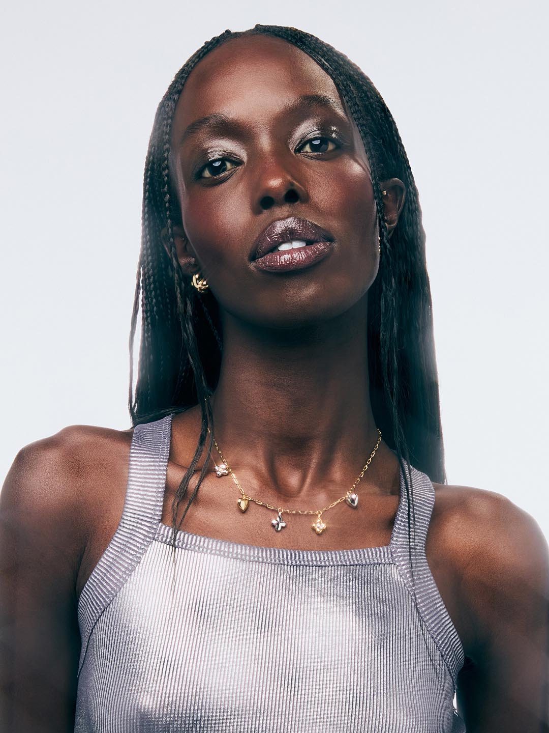 Azura Charm Necklace | 14K Gold on Brass/Rhodium on Brass