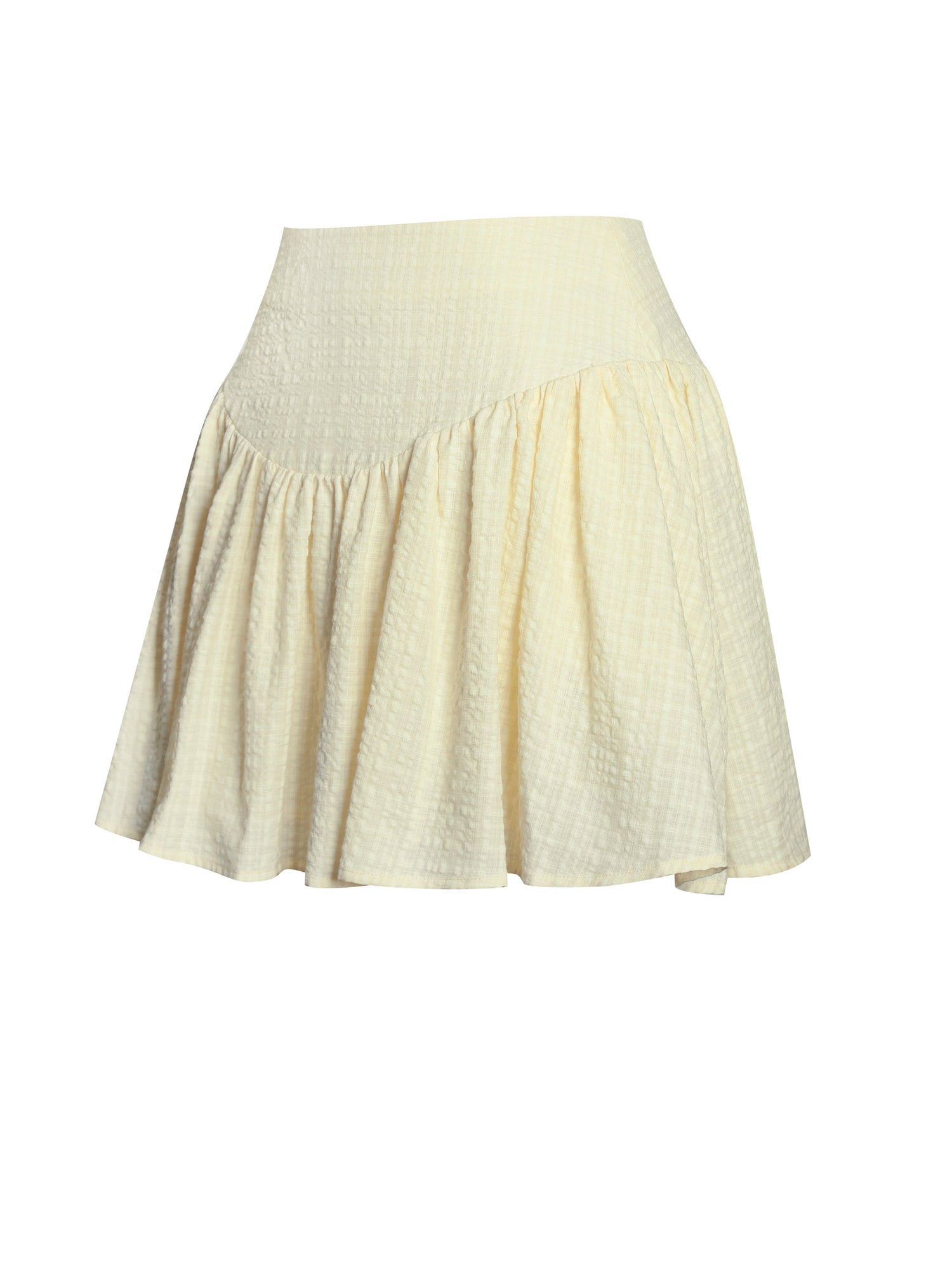 Odelie Drop Waist  Seersucker Full Skirt | Yellow