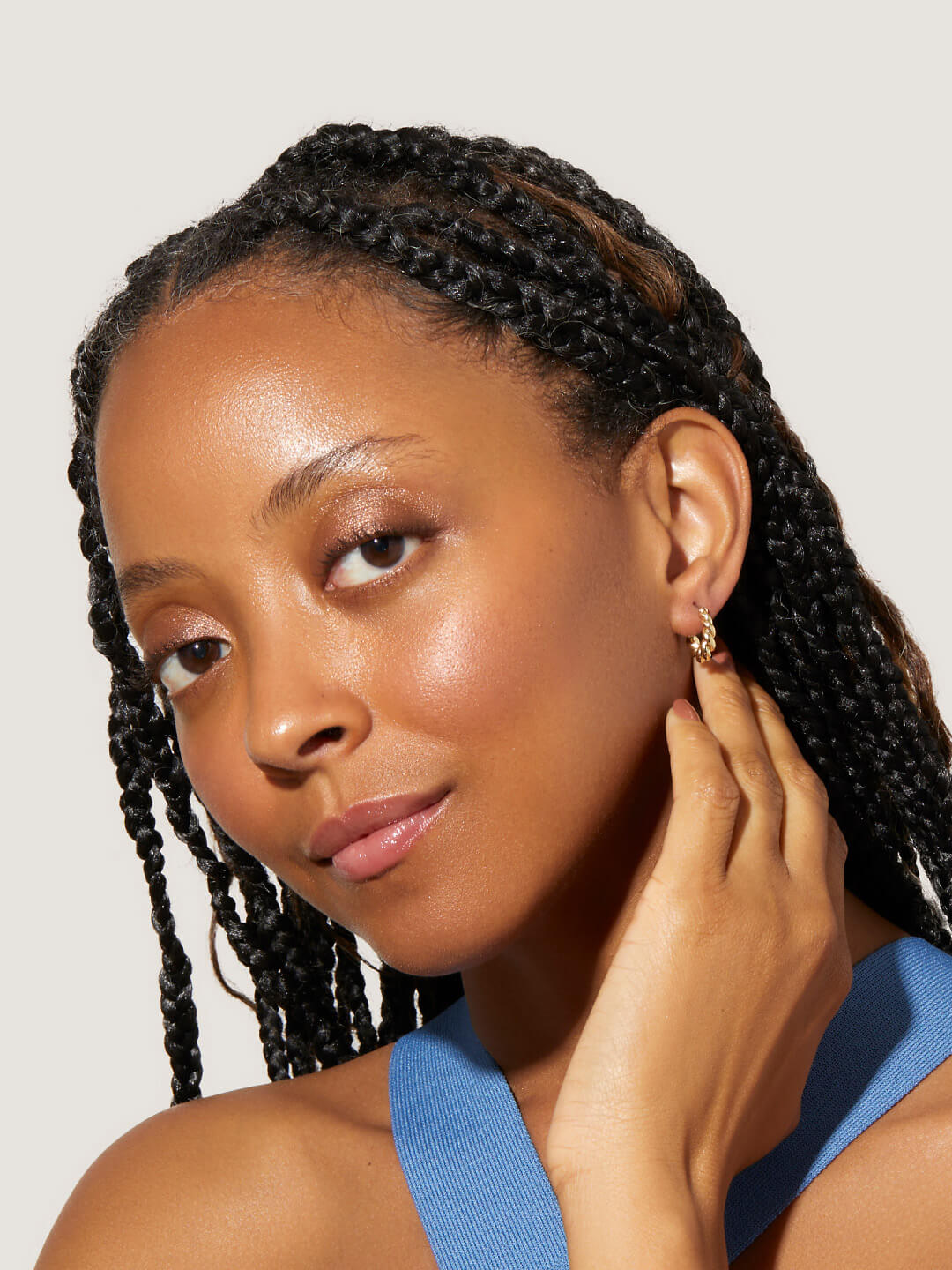 Paris Small Twisted Hoop Earrings | 14K Gold on Brass