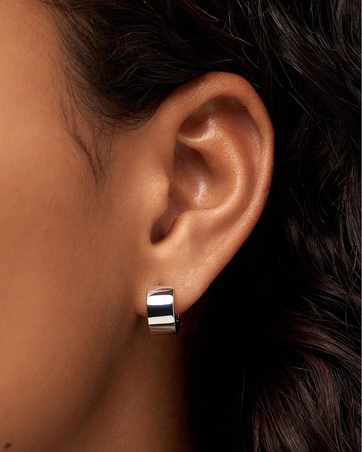 Eden Hoop Earrings | Rhodium on Brass