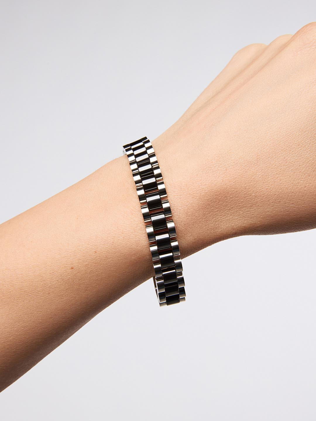 Ora Watch Strap Bracelet | Stainless Steel | Black Ceramic