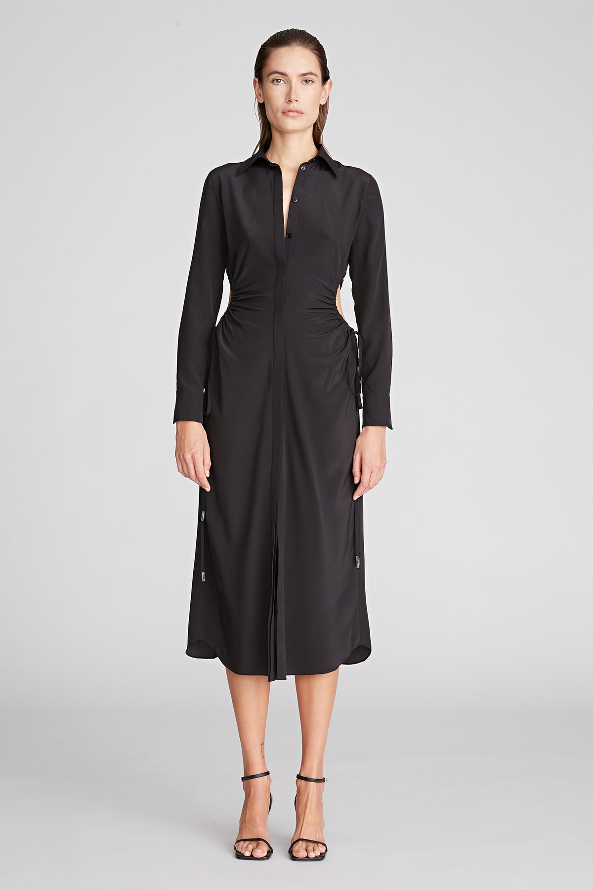Halston | Pat Dress In Crepe De Chine | Black