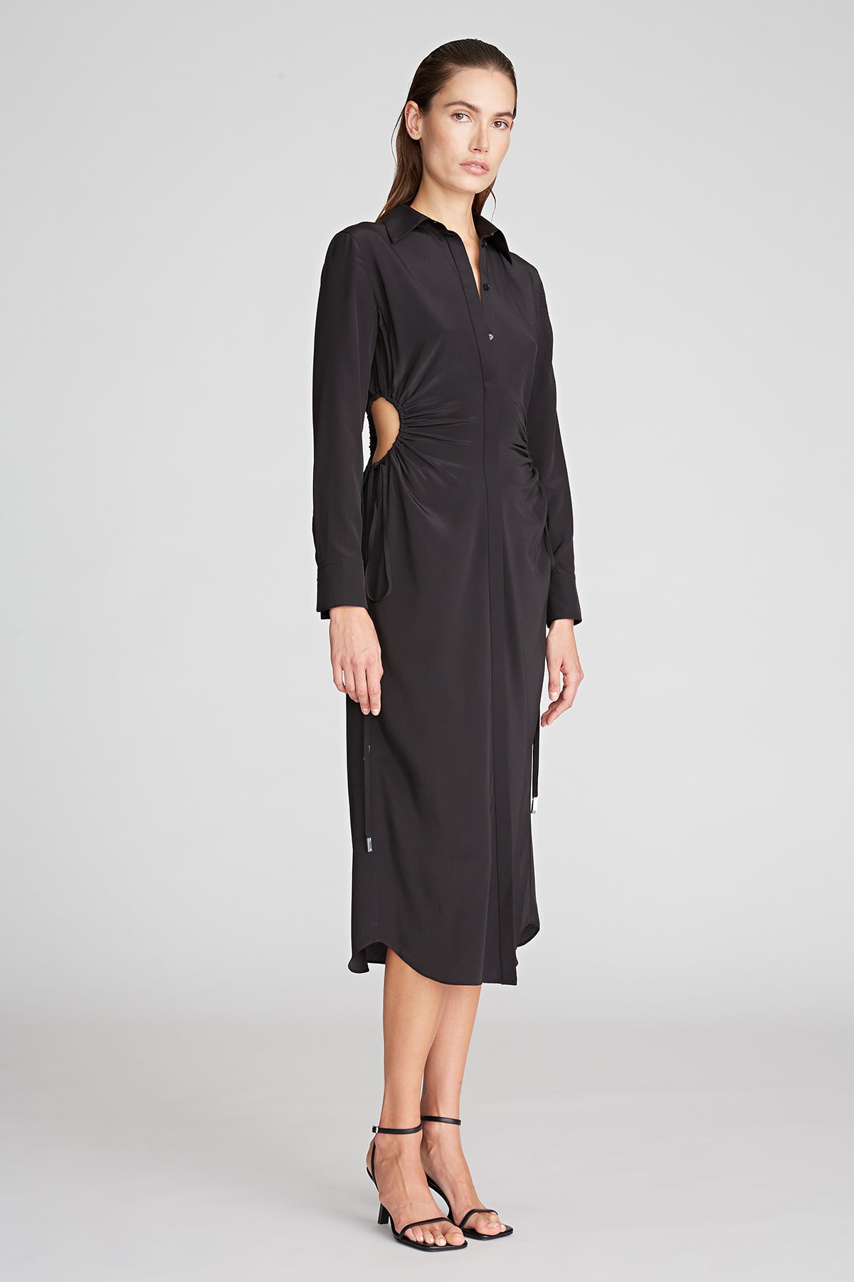 Halston | Pat Dress In Crepe De Chine | Black