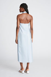 Halston | Zoie Dress In Cotton Shirting | Lt. Powder