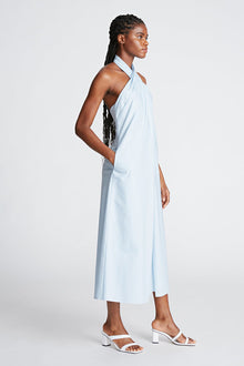 Halston | Zoie Dress In Cotton Shirting | Lt. Powder
