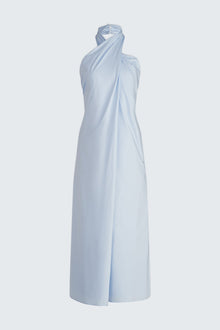 Halston | Zoie Dress In Cotton Shirting | Lt. Powder