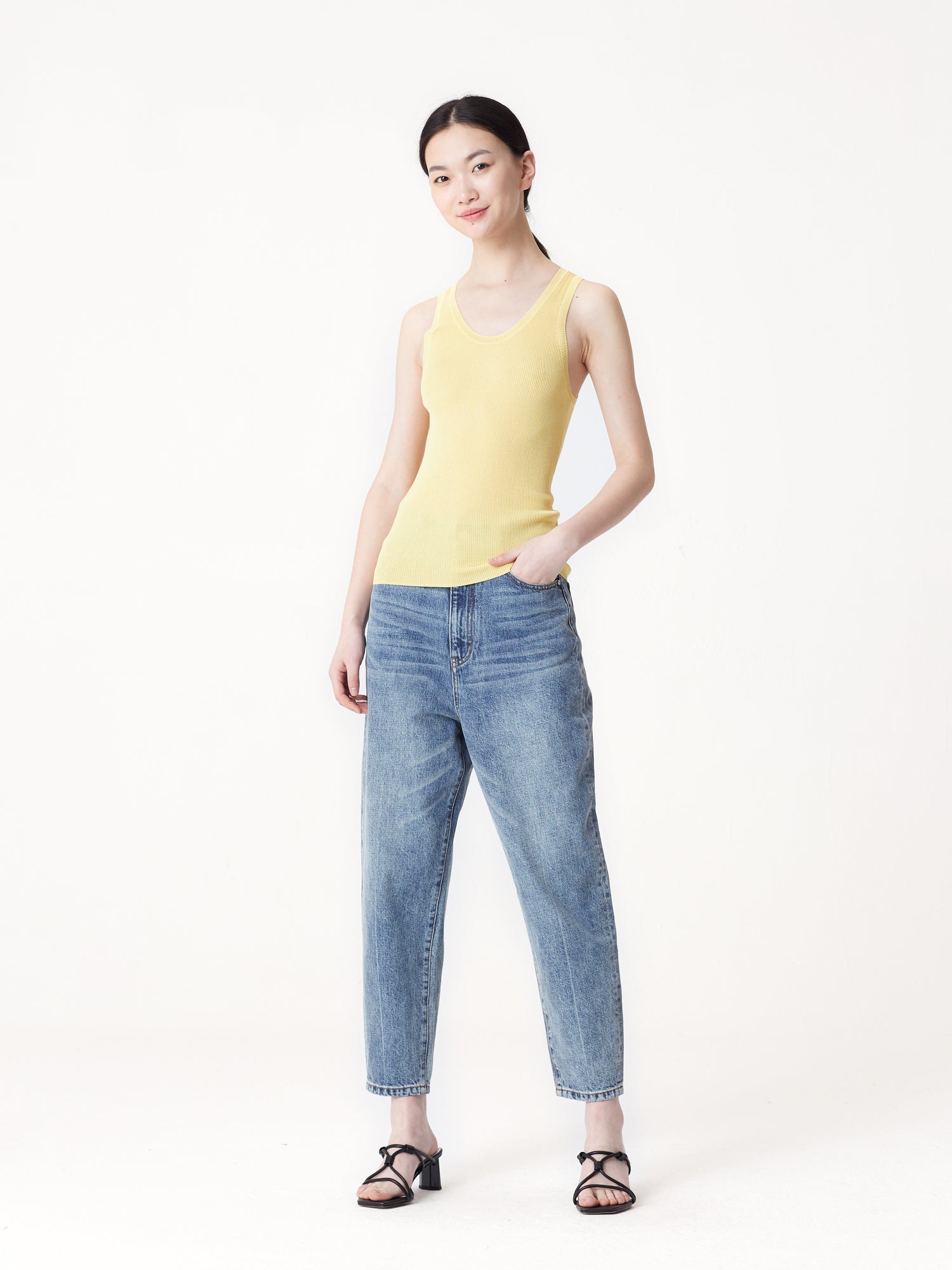 lightweight knit tank top | Yellow