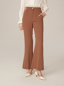 Triacetate Flare-Leg Pants | Brown