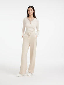 Non-dyeing Cashmere Knit Pants | Beige