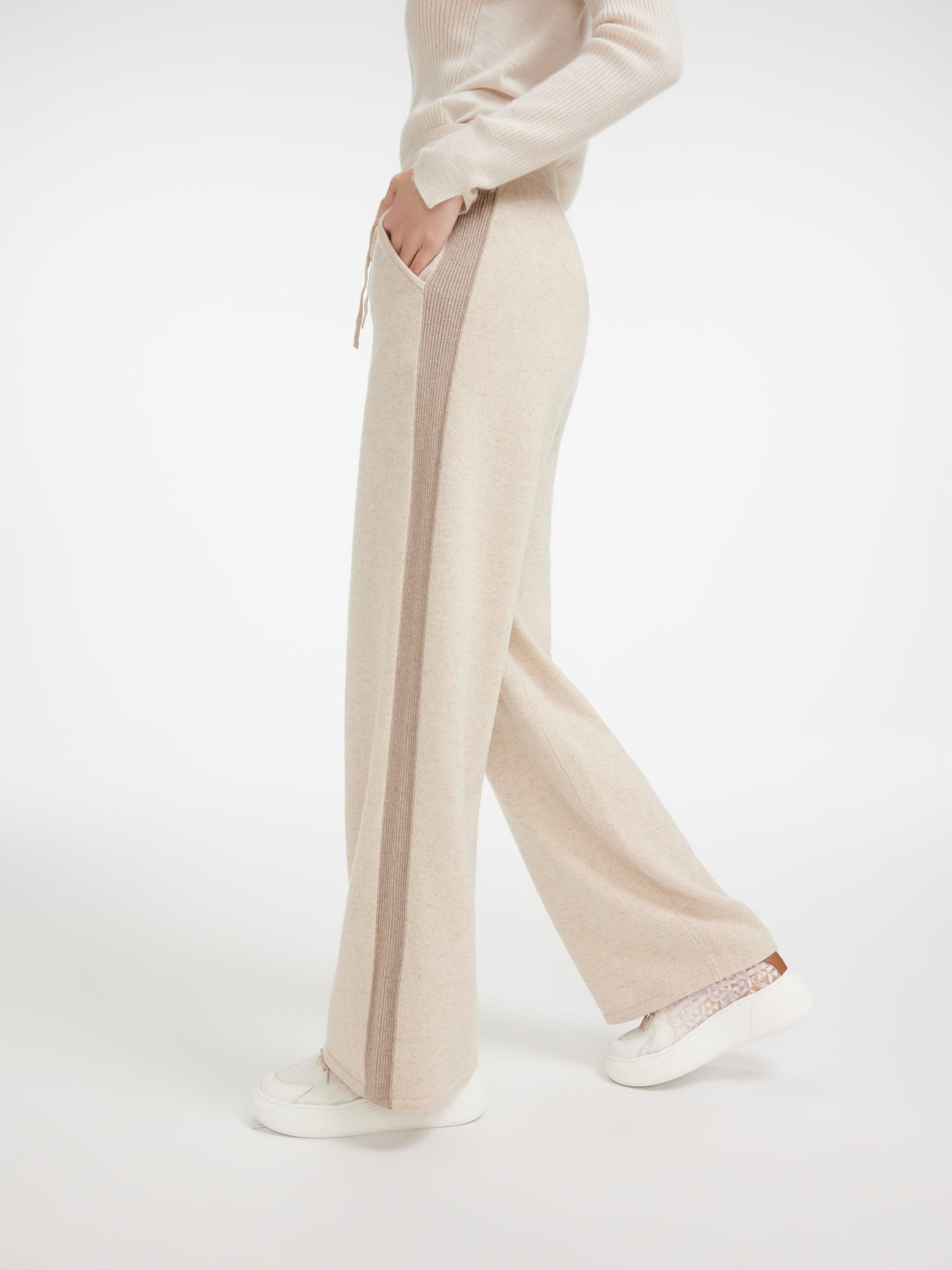 Non-dyeing Cashmere Knit Pants | Beige