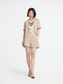Pleated Shorts | Khaki