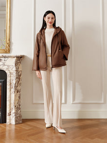 Hooded Cotton Coat | Brown