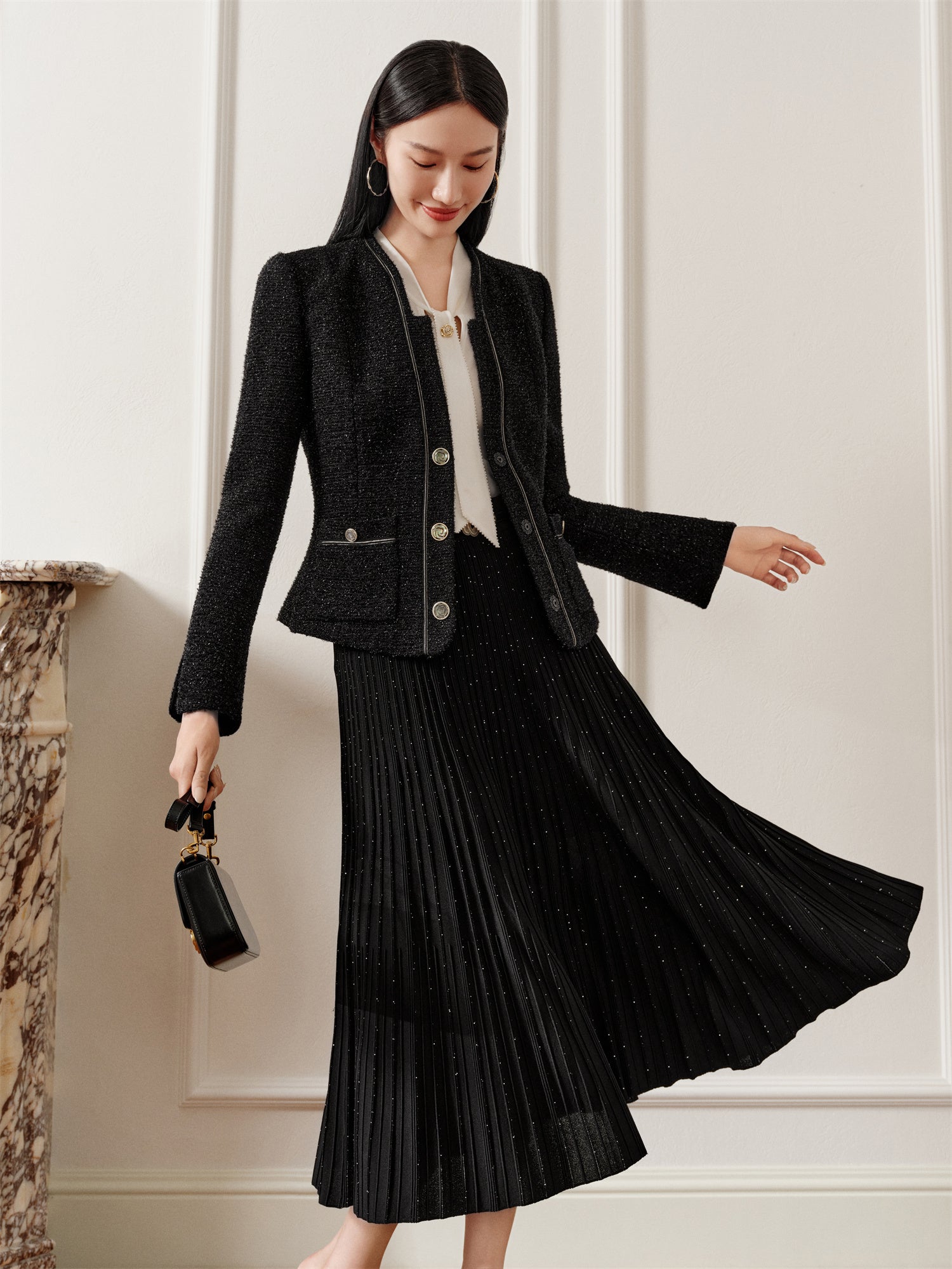 Wool New Chinese Style Coat | Black