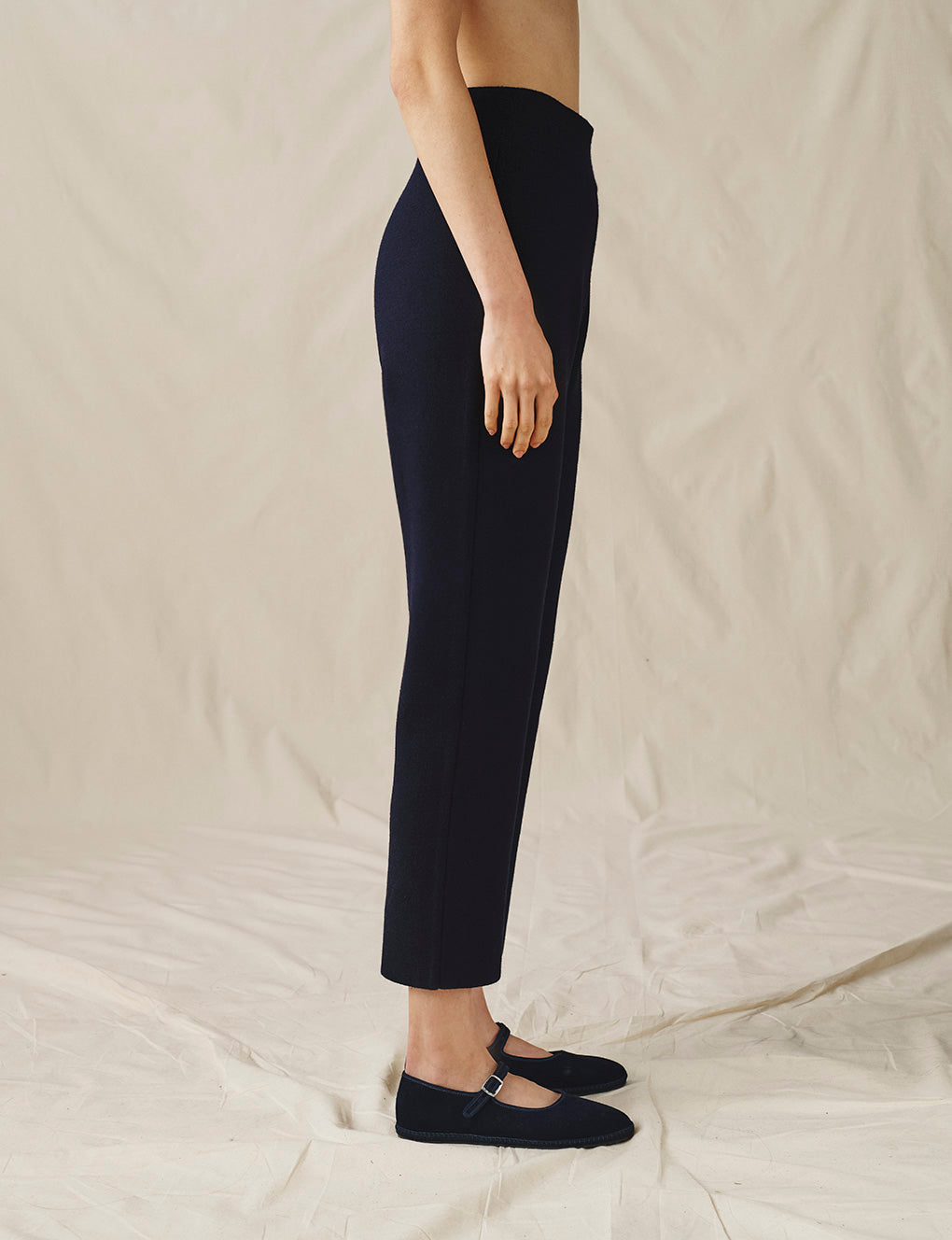 Womens | The High-Waisted Knit Pant | Midnight