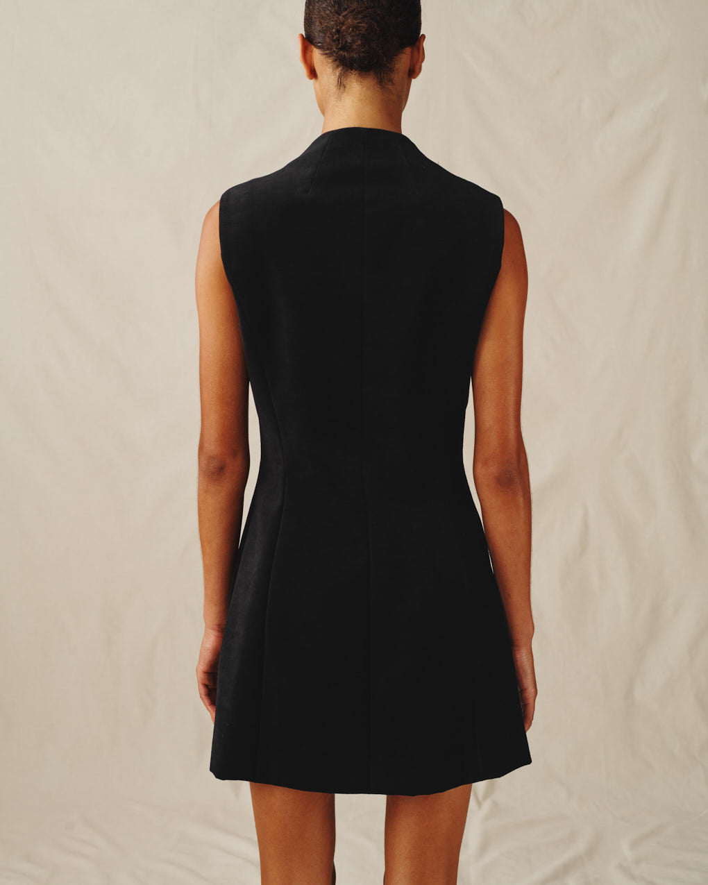 Womens | The Textured Velvet Mini Dress | Black