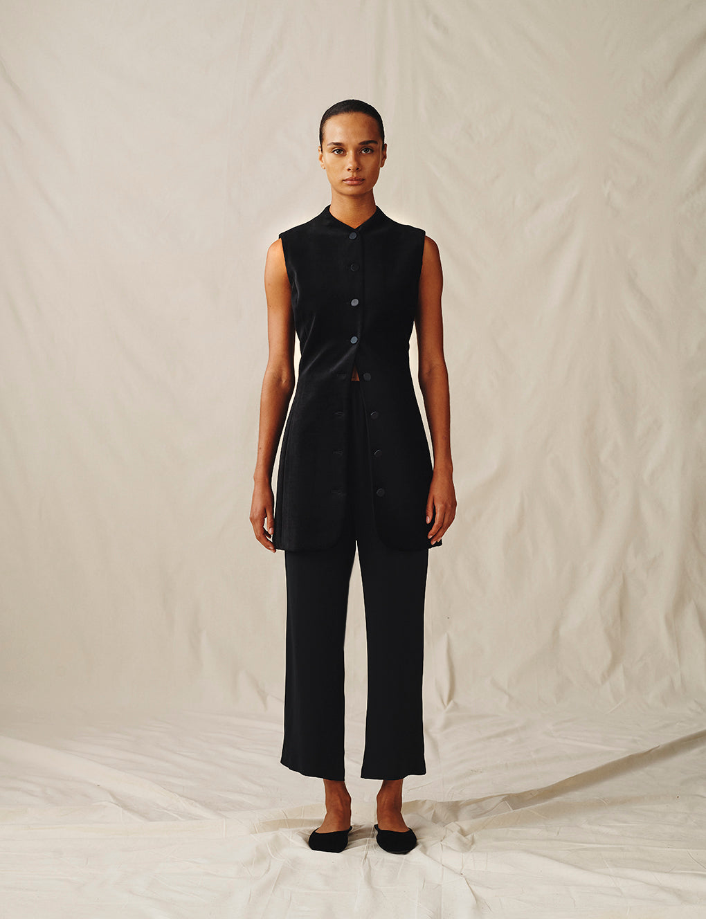 Womens | The Textured Velvet Mini Dress | Black