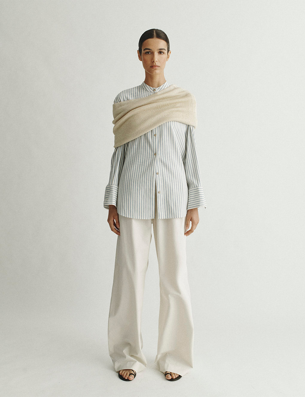 Womens | The Slouch Pants in Cotton Poplin | Cream